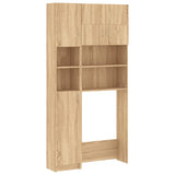 Washing Machine Cabinet Set Sonoma Oak Engineered Wood - Front View