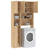 Washing Machine Cabinet Set Sonoma Oak Engineered Wood - 45-Degree Angle
