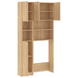 Washing Machine Cabinet Set Sonoma Oak Engineered Wood - Rear View