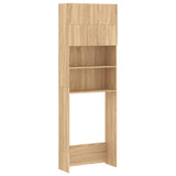 Washing Machine Cabinet Set Sonoma Oak Engineered Wood - Close-Up Angle
