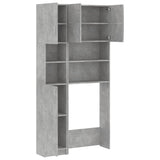 Washing Machine Cabinet Set Concrete Grey Engineered Wood - 45-Degree Angle