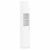 Washing Machine Cabinet Set High Gloss White Engineered Wood