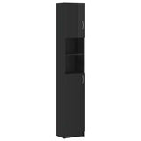Washing Machine Cabinet Set High Gloss Black Engineered Wood - Low Angle