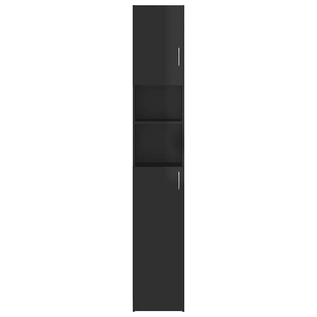 Washing Machine Cabinet Set High Gloss Black Engineered Wood
