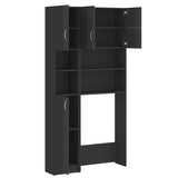Washing Machine Cabinet Set High Gloss Grey Engineered Wood - 45-Degree Angle