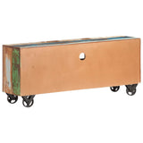 TV Cabinet 120x30x50 cm Solid Reclaimed Wood - Top-Down View