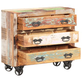 Sideboard 80x30x70 cm Solid Reclaimed Wood - Front View