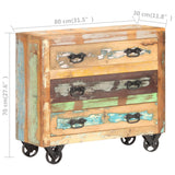 Sideboard 80x30x70 cm Solid Reclaimed Wood - Low Angle