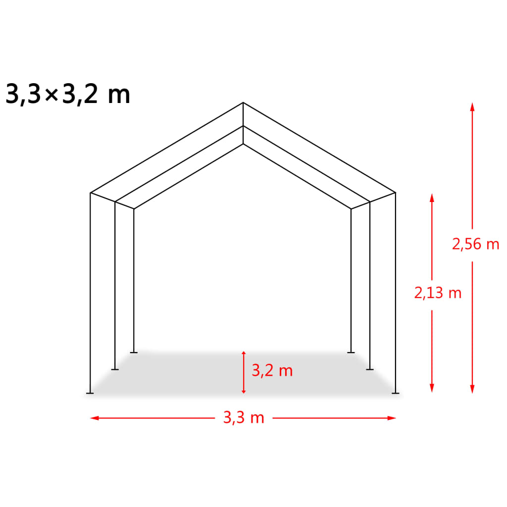 Removable Livestock Tent PVC 550 g/m? 3.3x3.2 m Dark Green