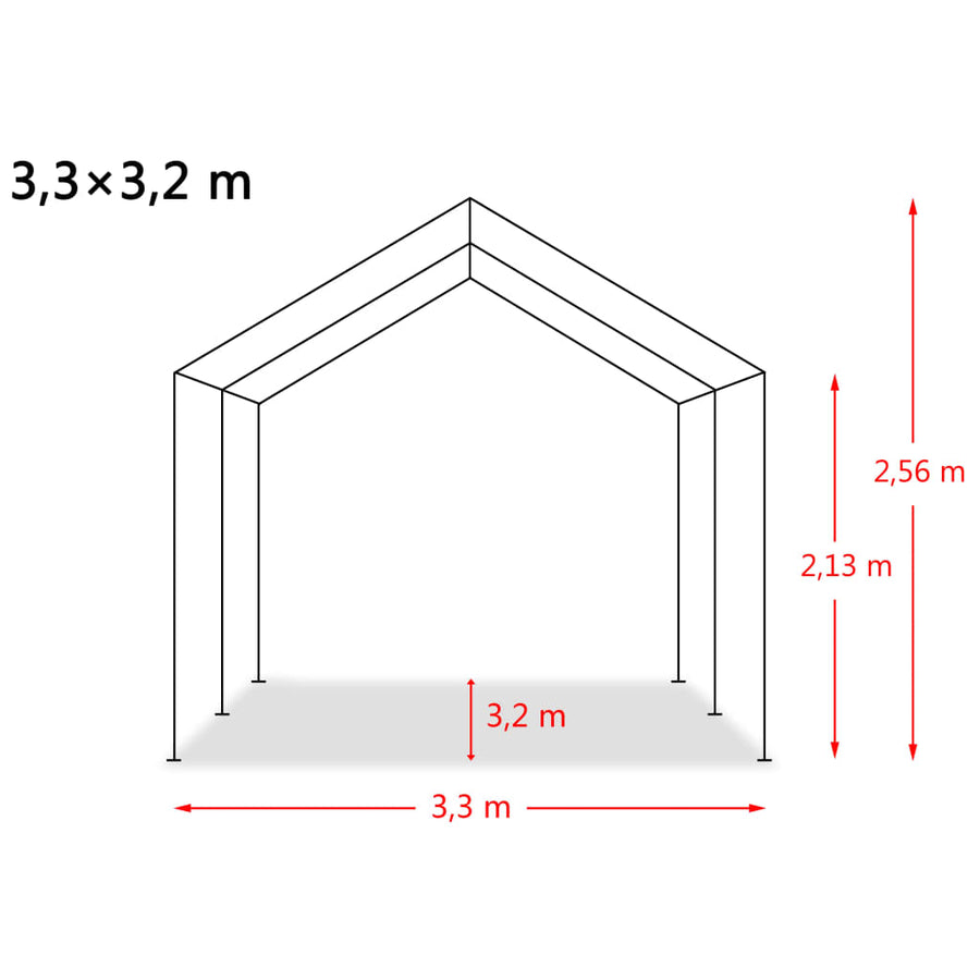 Removable Livestock Tent PVC 550 g/m² 3,3x3,2 m Dark Green