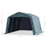 Removable Livestock Tent PVC 550 g/m² 3.3x4.8 m Dark Green - Low Angle