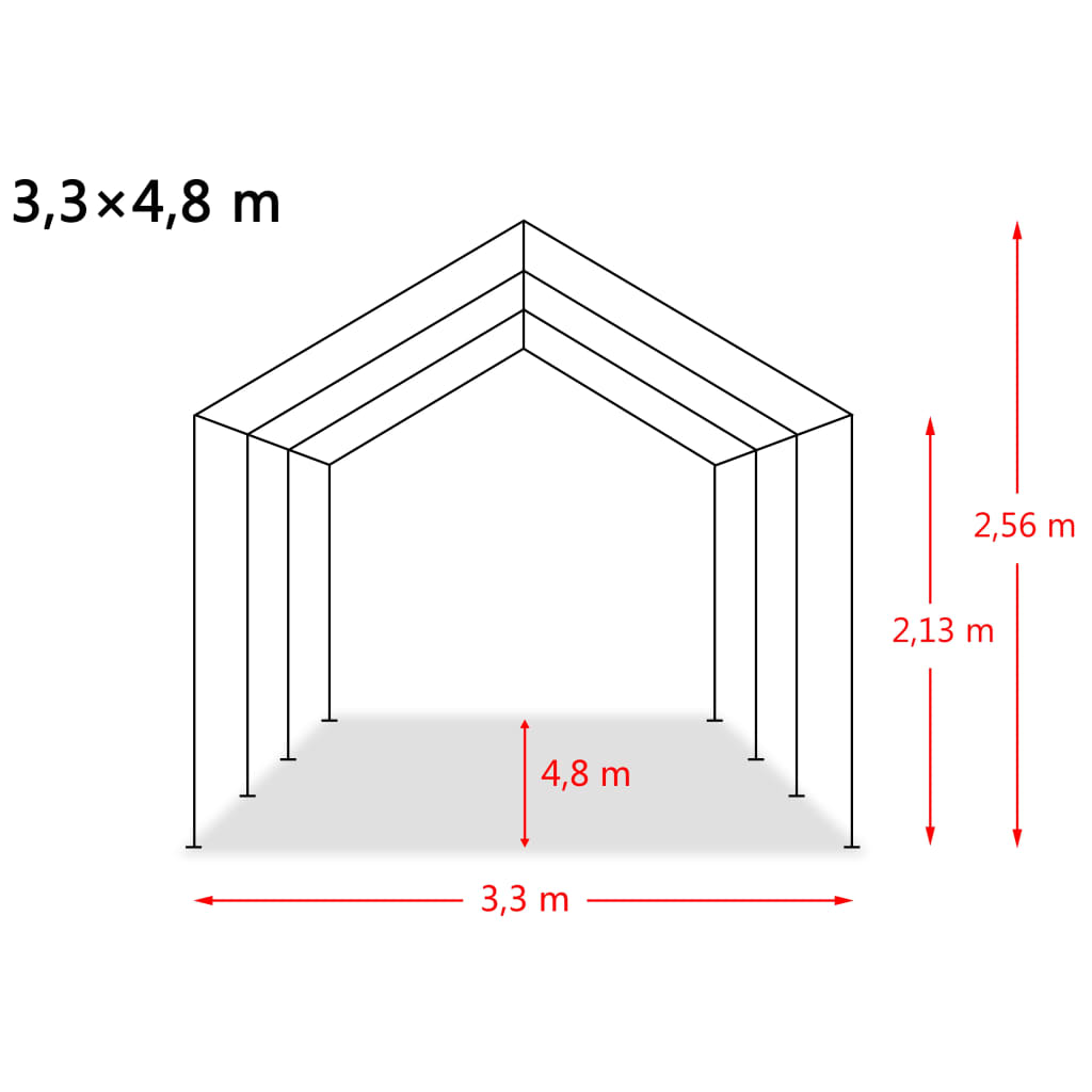 Removable Livestock Tent PVC 550 g/m? 3.3x4.8 m Dark Green