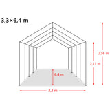 Removable Livestock Tent PVC 550 g/m? 3.3x6.4 m Dark Green