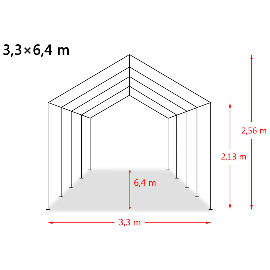 Removable Livestock Tent PVC 550 g/m² 3,3x6,4 m Dark Green