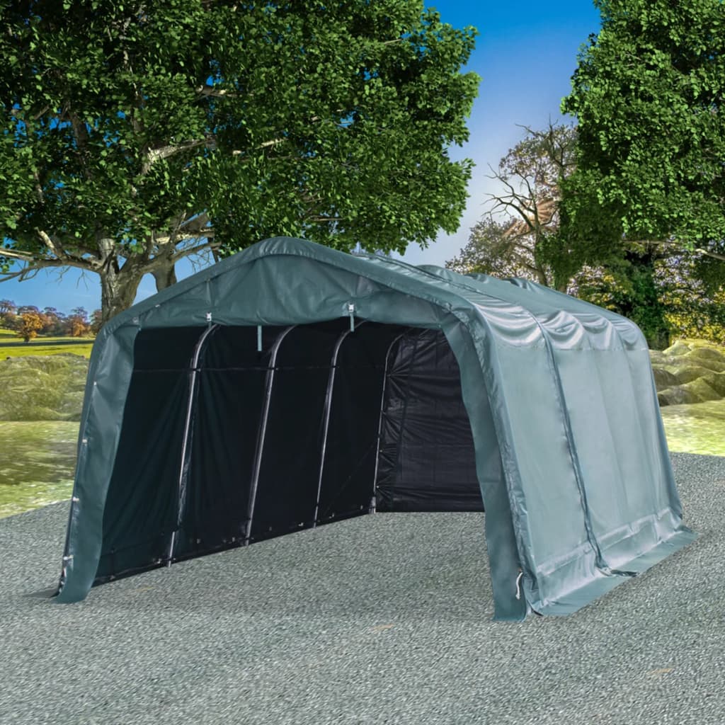 Removable Livestock Tent PVC 550 g/m? 3.3x6.4 m Dark Green