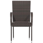 Stackable Outdoor Chairs 4 pcs Poly Rattan Brown