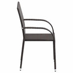 Stackable Outdoor Chairs 4 pcs Poly Rattan Brown