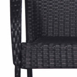 Stackable Outdoor Chairs 4 pcs Poly Rattan Black - Close-Up Angle
