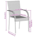 Stackable Outdoor Chairs 4 pcs Poly Rattan Black