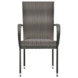 Stackable Outdoor Chairs 4 pcs Grey Poly Rattan - Top-Down View