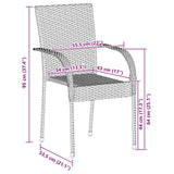 Stackable Outdoor Chairs 4 pcs Grey Poly Rattan - Extra Image