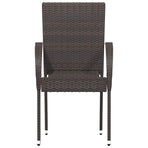 Stackable Outdoor Chairs 6 pcs Poly Rattan Brown