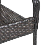 Stackable Outdoor Chairs 6 pcs Poly Rattan Brown - Low Angle