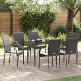 Stackable Outdoor Chairs 6 pcs Poly Rattan Brown
