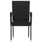Stackable Outdoor Chairs 6 pcs Poly Rattan Black
