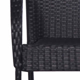 Stackable Outdoor Chairs 6 pcs Poly Rattan Black - Close-Up Angle