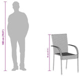 Stackable Outdoor Chairs 6 pcs Poly Rattan Black - Extra Image