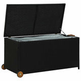 Garden Storage Box Black 120x65x61 cm Poly Rattan - Top-Down View