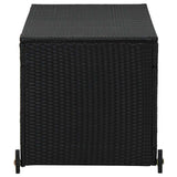 Garden Storage Box Black 120x65x61 cm Poly Rattan - 45-Degree Angle