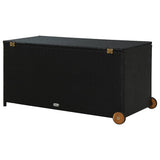 Garden Storage Box Black 120x65x61 cm Poly Rattan - Rear View