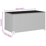 Garden Storage Box Black 120x65x61 cm Poly Rattan - Extra Image