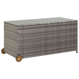 Garden Storage Box Light Grey 120x65x115 cm Poly Rattan - Front View