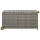 Garden Storage Box Light Grey 120x65x115 cm Poly Rattan - Side View
