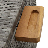Garden Storage Box Light Grey 120x65x115 cm Poly Rattan - Close-Up Angle