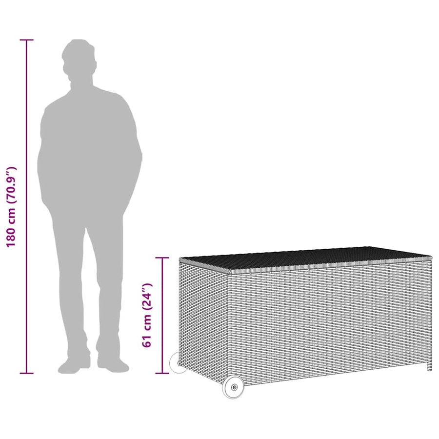 Garden Storage Box Light Grey 120x65x115 cm Poly Rattan