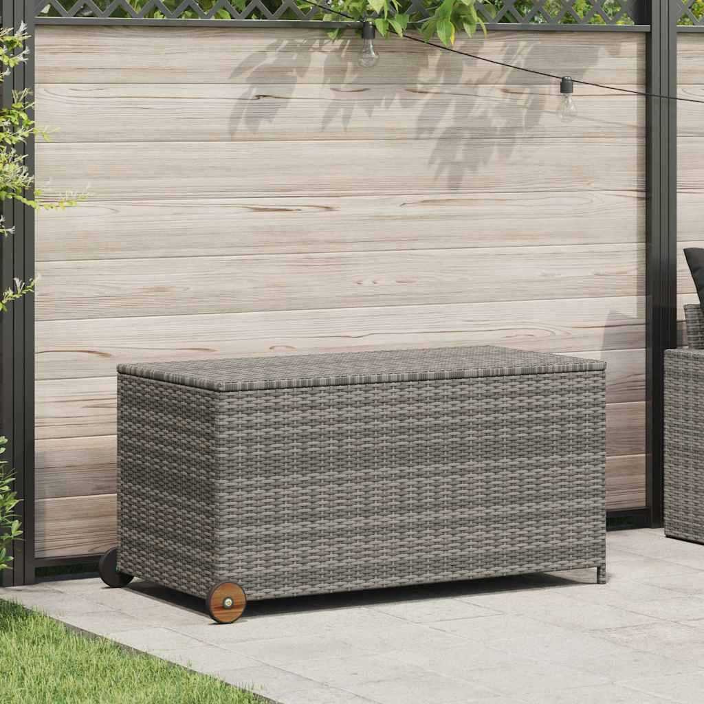 Garden Storage Box Light Grey 120x65x115 cm Poly Rattan