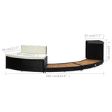 Spa Surround Black Poly Rattan and Acacia Wood - Extra Image