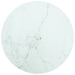 Table Top White Ø30x0.8 cm Tempered Glass with Marble Design