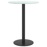 Table Top White Ø30x0.8 cm Tempered Glass with Marble Design