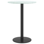 Table Top White Ø30x0.8 cm Tempered Glass with Marble Design