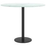 Table Top White Ø50x0.8 cm Tempered Glass with Marble Design
