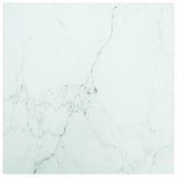 Table Top White 30x30 cm 6 mm Tempered Glass with Marble Design