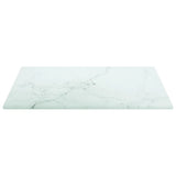 Table Top White 30x30 cm 6 mm Tempered Glass with Marble Design - Side View