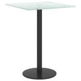 Table Top White 30x30 cm 6 mm Tempered Glass with Marble Design - Top-Down View