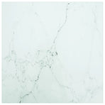 Table Top White 50x50 cm 6 mm Tempered Glass with Marble Design