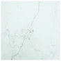 Table Top White 50x50 cm 6 mm Tempered Glass with Marble Design